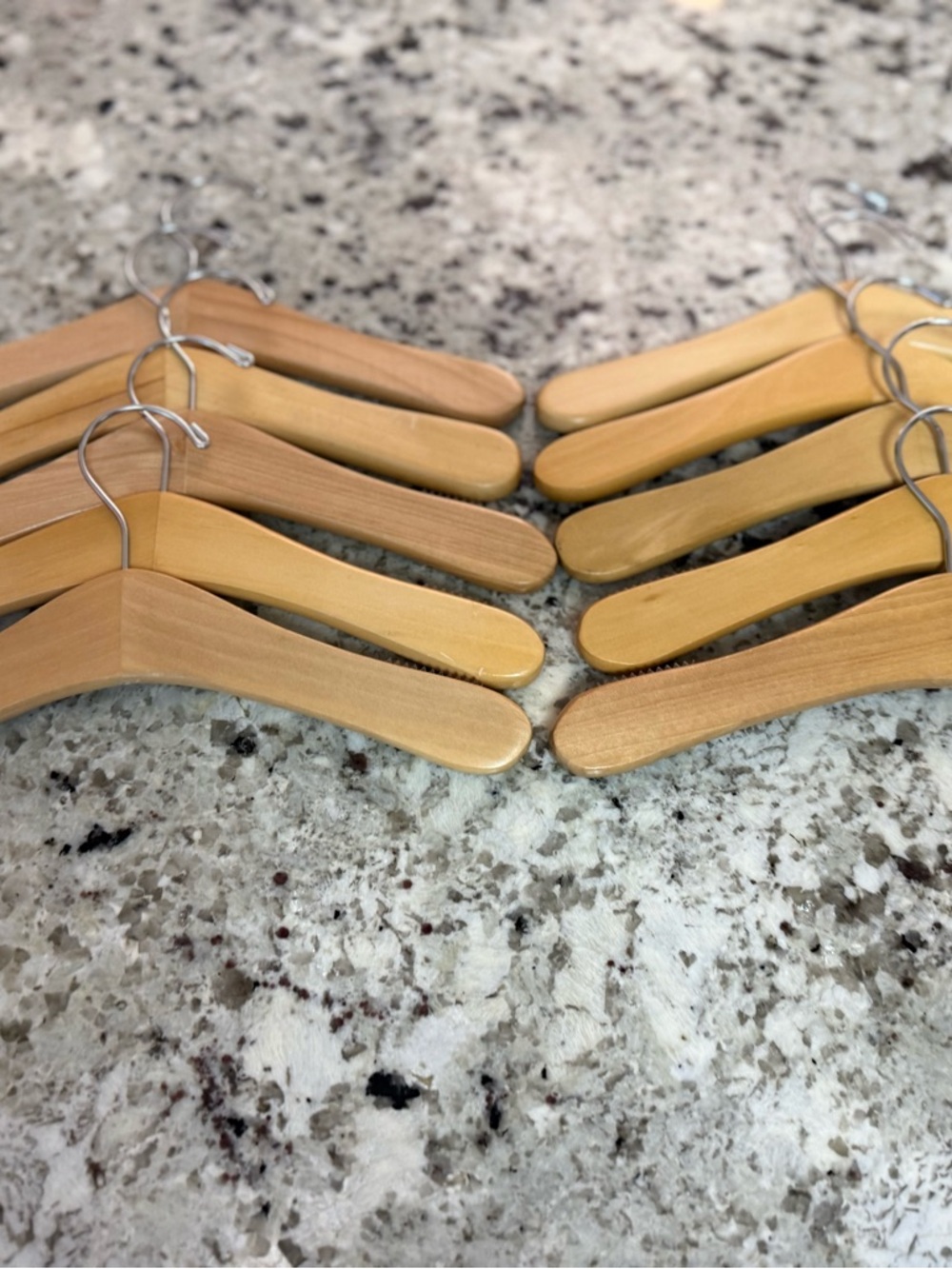 Kids toddler non slip wooden Hangers in Natural Wood